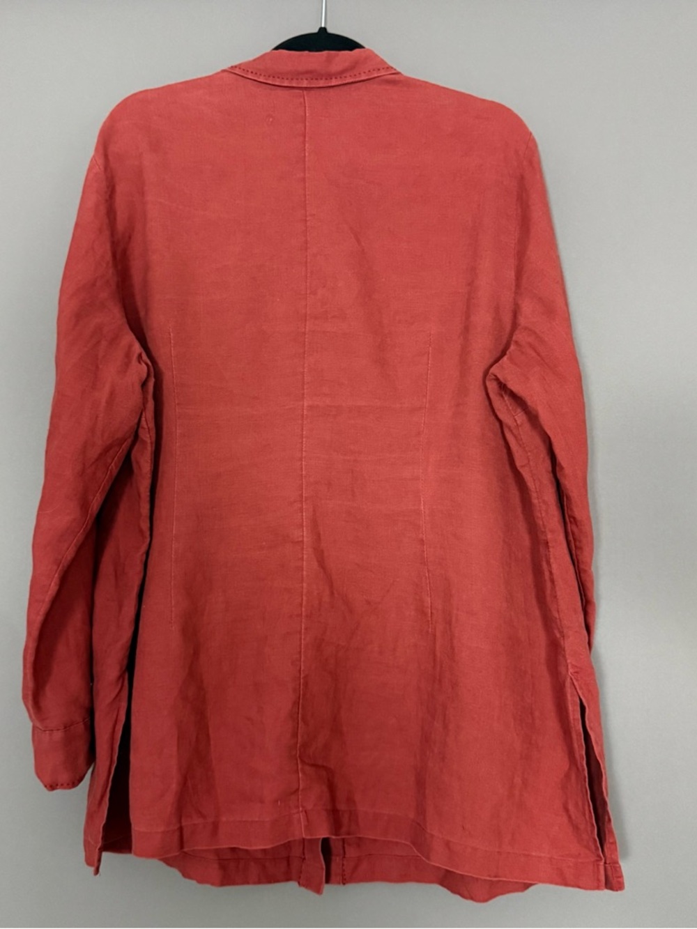 Venezia 100% Linen Button Down Shirt Top Coral 1X 18/20 Lightweight Shirt - Picture 2 of 6